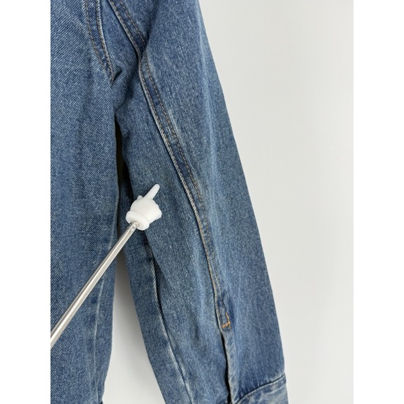 VTG Levi's Silver Tab Trucker Jean Jacket Youth 10-12 yrs Denim Sherpa Collar - Picture 14 of 16